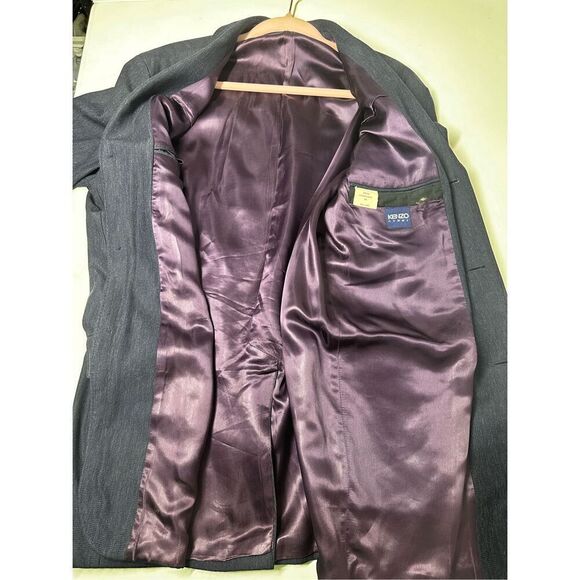 Kenzo Wool Blend Men’s Blazer Gray-Blue Made in Italy Size 48 See Description - Picture 13 of 14